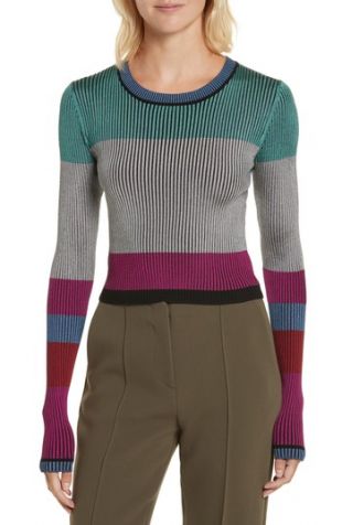 Diane von Furstenberg Cropped Plaited Pullover | Nordstrom
