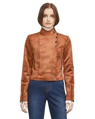 BCBGMAXAZRIA Women's Hansen Faux-suede Jacket