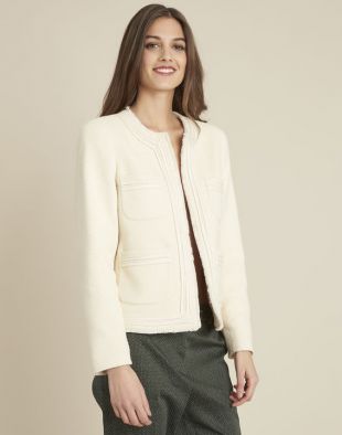 Veste courte écrue fantaisie