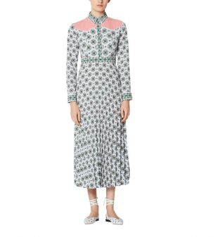 Robe longue imprimé motifs fantaisie