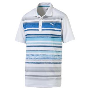 PUMA WASHED STRIPE POLO MENS GOLF SHIRT WHITE/BLUE 572204   NEW 2017   Walmart.com