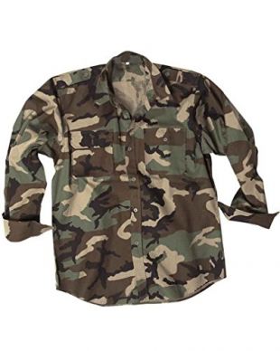 Mil-Tec - Chemise US Camouflage Camo Woodland 100% Coton Ripstop Miltec ...