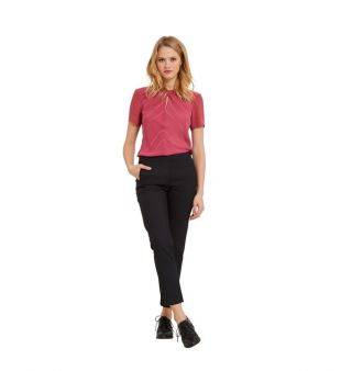 Top uni à manches courtes