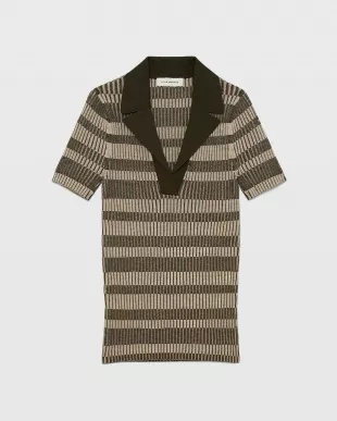 Ribbed Johnny Collar Sweater Tee
