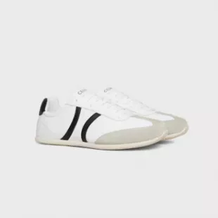 Jogger Low Lace-Up Sneaker in Calfskin & Suede Calfskin