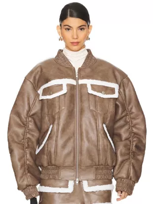 Real Housewives Of SLC Meredith Marks Sherpa Bomber Jacket