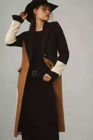 Wavy Colorblock Coat