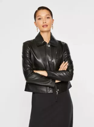Cropped Leather Jacket