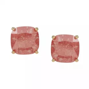 Square Semiprecious Stone Stud Earrings