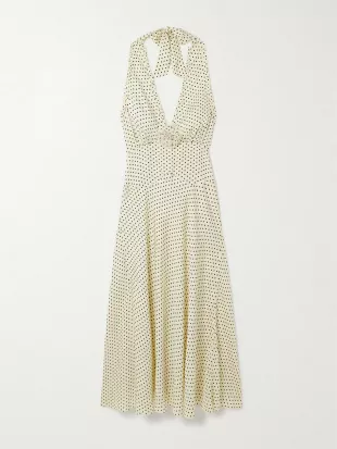 Mazarin Halterneck Dress in Cream