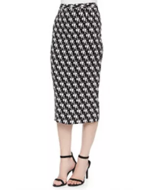 Bell Dancers-Print Midi Pencil Skirt