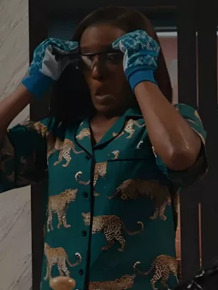 Matlock S02 Skye P. Marshall Green Leopard Print Pajamas