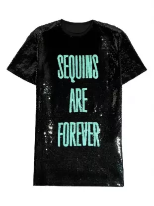 Taylor Swift Sequins Are Forever Black T-Shirt Dress