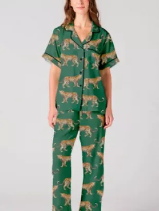 Matlock S2 Skye P. Marshall Green Leopard Print Pajamas