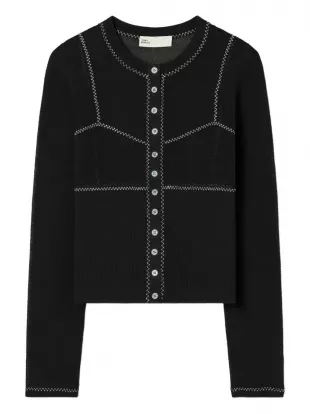 Ribbed Button-up Cardigan