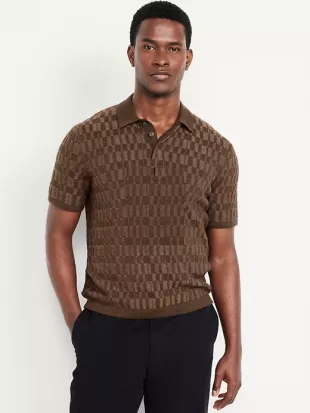 Short Sleeve Sweater Knit Polo