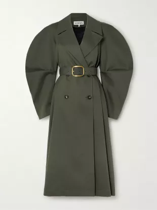 Belted Double-breasted Cotton-gabardine Trench Coat