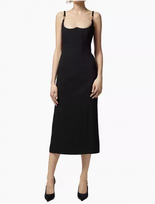 Medusa Embellished Satin Cocktail Dress