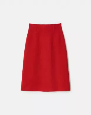 Organic Cotton Dobby A-Line Midi Skirt in Spark