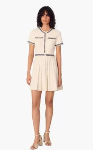 Pleated Knit Short Dress