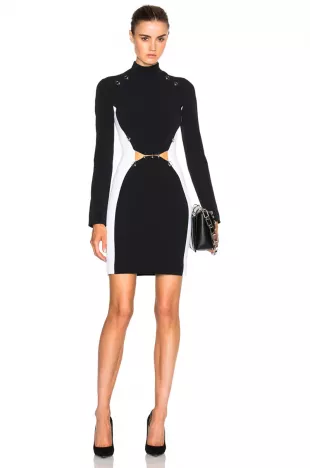 MUGLER - Pierced Fitted Cady Dress
