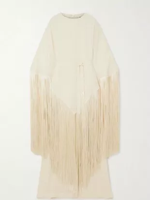 Loot S3 Maya Rudolph White Fringed Kaftan