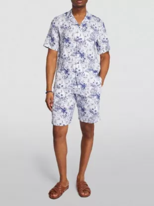 Saturday Night Live Jon Hamm Blue Graphics Shorts Set