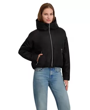 Hooded Bomber Jacket in Kalamata olive