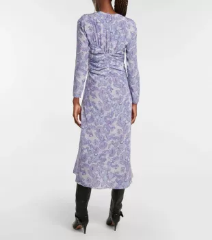 Telima Paisley Silk Midi-Dress
