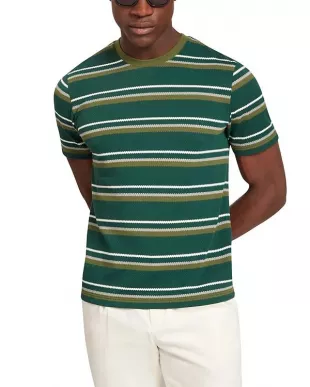 Gorano Striped Textured Tee