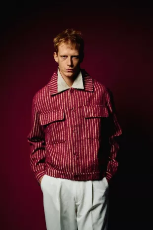Man Red Striped Jacket
