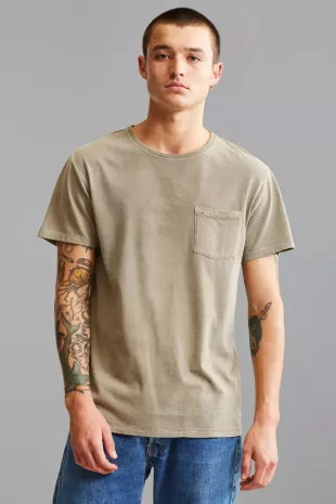 Standard Fit Sun Faded Pocket Tee