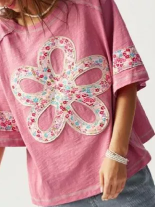 Baylen Dupree Baylen Out Loud Pink Flower T-Shirt