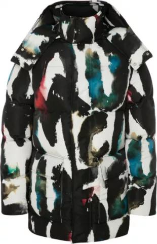 Watercolor Graffiti Puffer Jacket