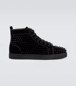 Black Suede Spikes High Top Sneakers