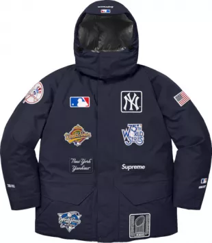 x New York Yankees Navy Patches Down Parka