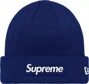 x New Era Navy Box Logo Beanie