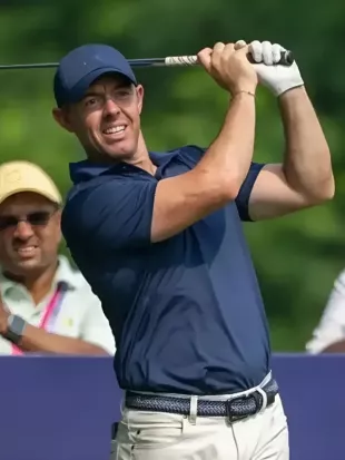 Rory McIlroy DP World Championship 2025 Blue Polo