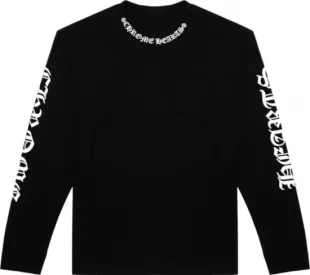 Black Collar Logo Long Sleeve T Shirt
