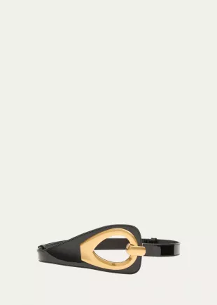 Cut-Out Leather & Brass Belt
