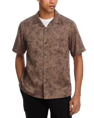 Noll Floral Camp Shirt in Walnut