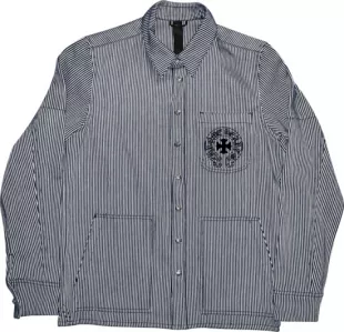 Navy & White Pinstripe Overshirt