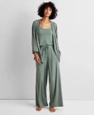 3-Piece. Fluid-Knit Pajama Set