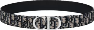 Beige Oblique & Silver CD Belt