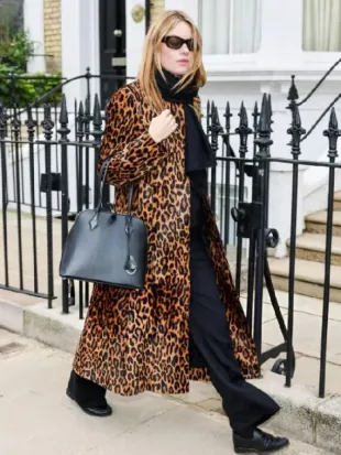 Camille Rowe London Leopard Print Coat