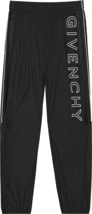 Black Vertical Logo Trackpants