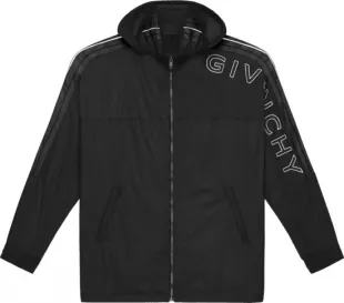 Black Sleeve Logo Windbreaker Jacket