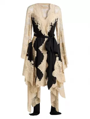 Hypnotic Lace & Satin Wrap Dress