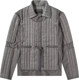 Dark Grey Quilted Panel Skin Jacket