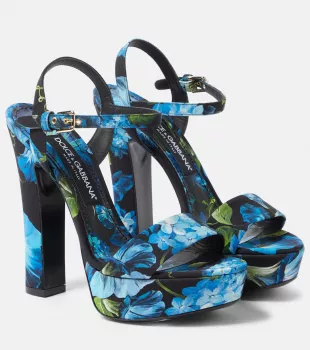 Keira Floral Ankle Strap Platform Sandal